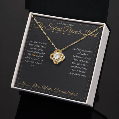 Custom name-personalized Love Knot Necklace gift for grandmother