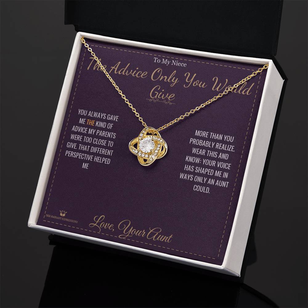 Custom name-personalized Love Knot Necklace gift for niece