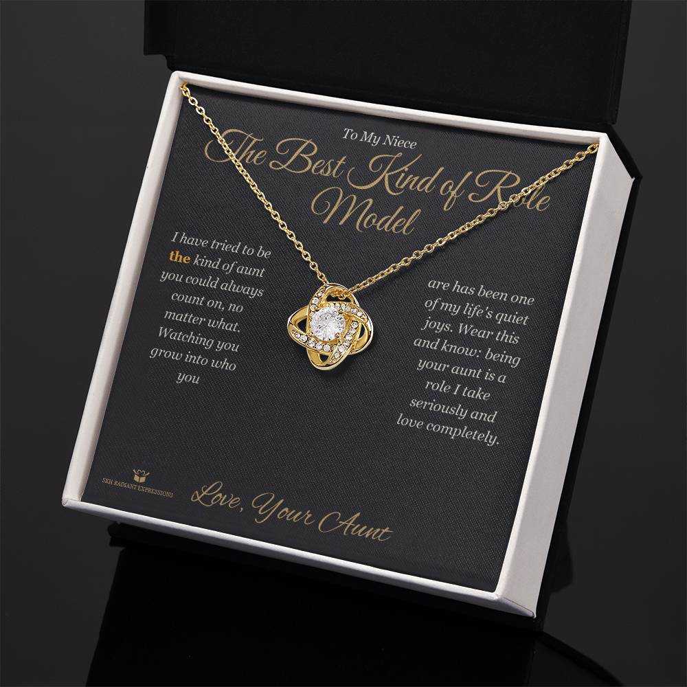 Custom name-personalized Love Knot Necklace gift for niece