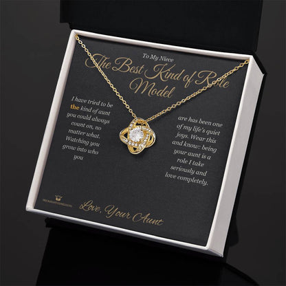 Custom name-personalized Love Knot Necklace gift for niece