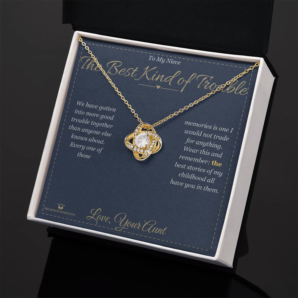 Custom name-personalized Love Knot Necklace gift for niece