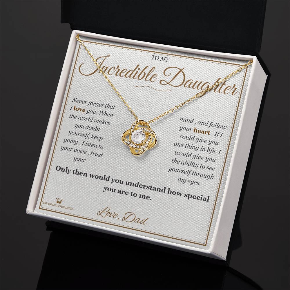Believe in Yourself - Love Knot Necklace for Daughter