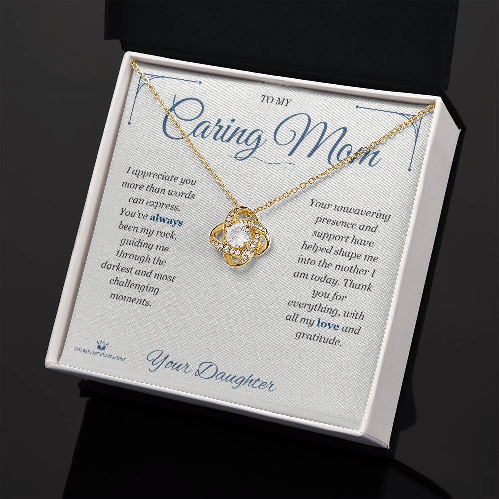 Custom name-personalized Love Knot Necklace gift for mom