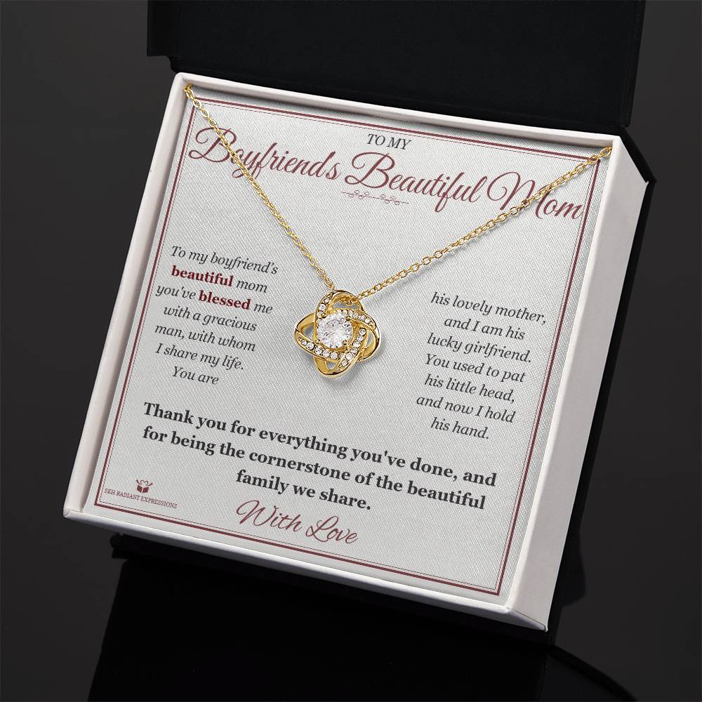 Cornerstone of Our Family - Love Knot Necklace for Boyfriend's Mom