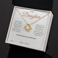 Engraved Love Knot Necklace with message for daughter