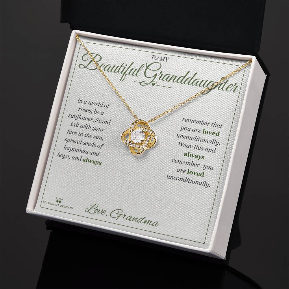 Be a Sunflower - Love Knot Necklace for Granddaughter