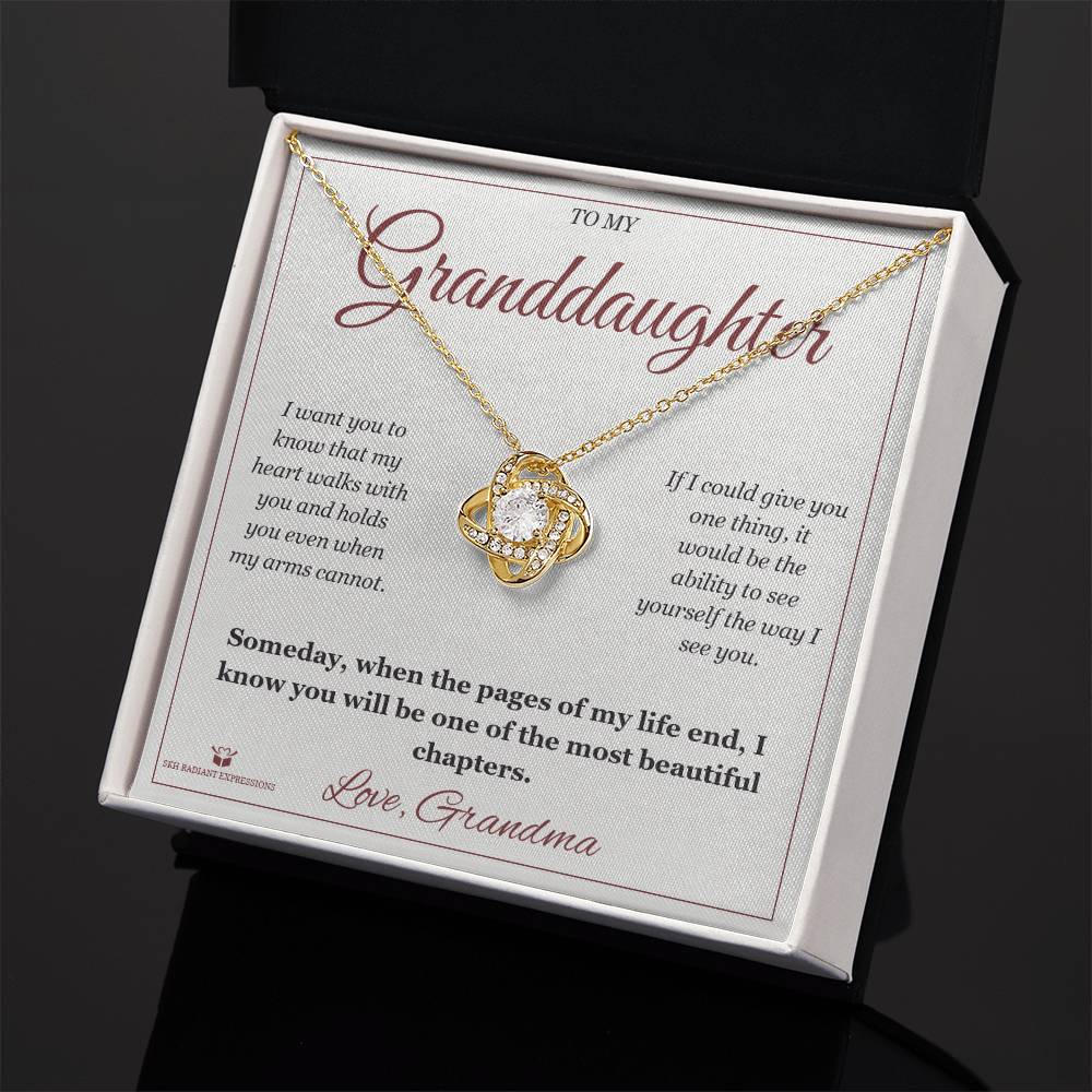 Custom name-personalized Love Knot Necklace gift for granddaughter