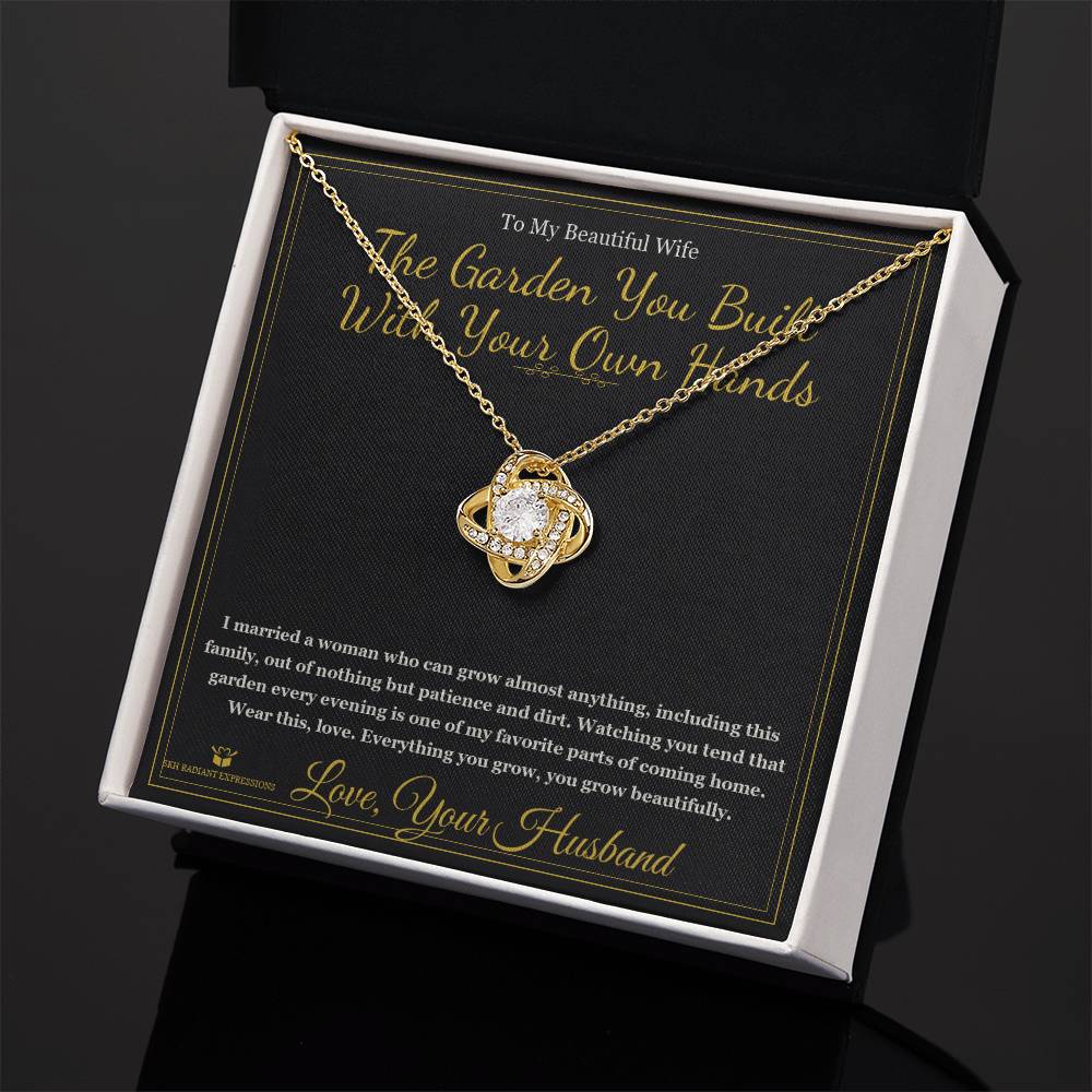 The Garden You Built With Your Own Hands - Love Knot Necklace with Red Rose Box for Wife - personalized keepsake gift from SKH Radiant Expressions