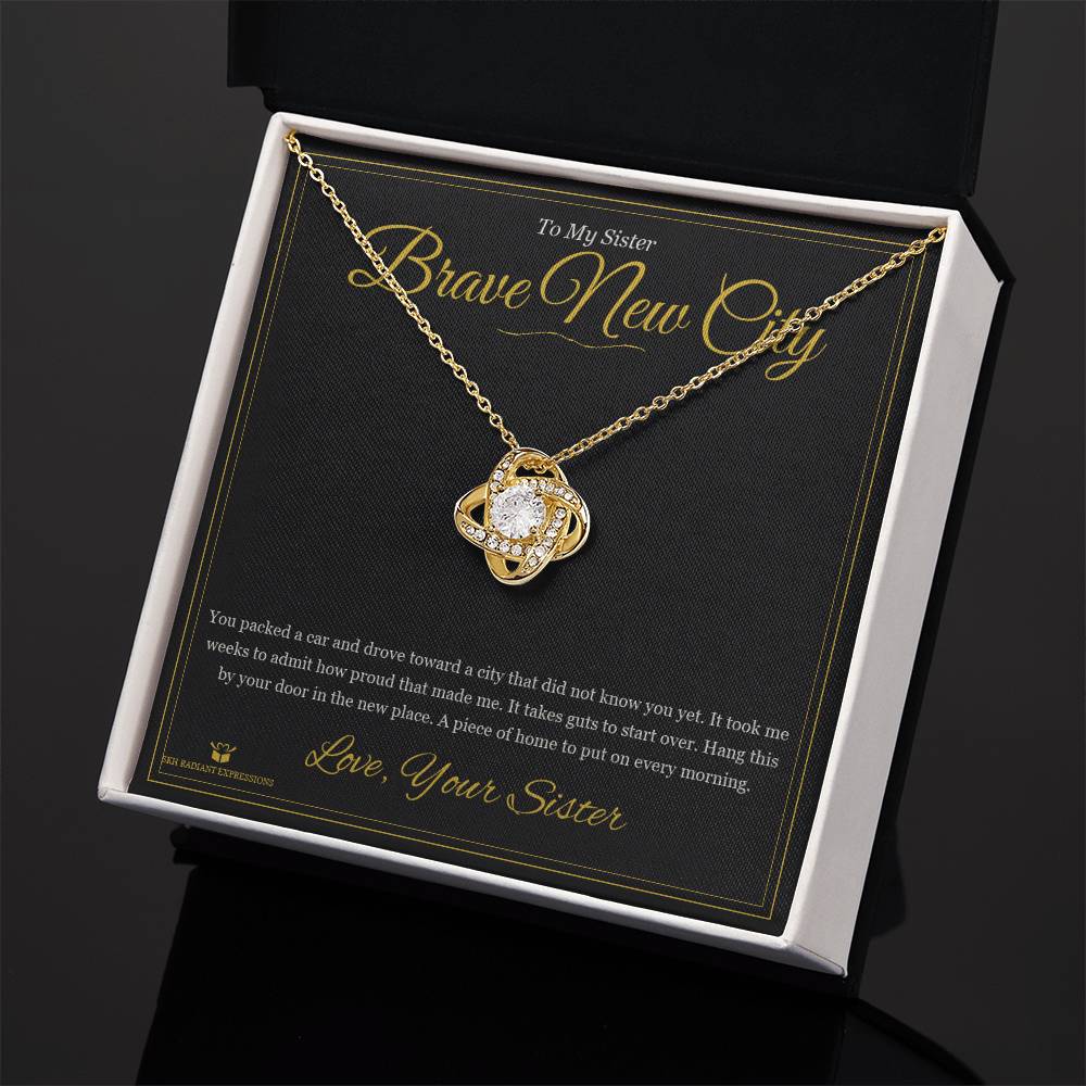 Brave New City - Love Knot Necklace for Sister - personalized keepsake gift from SKH Radiant Expressions