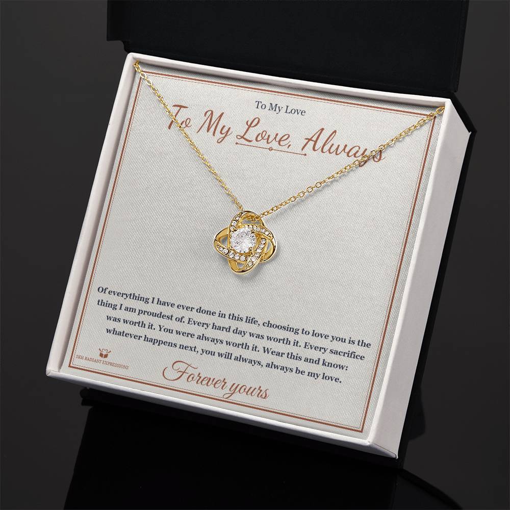 To My Love, Always - Love Knot Necklace for Partner - personalized keepsake gift from SKH Radiant Expressions