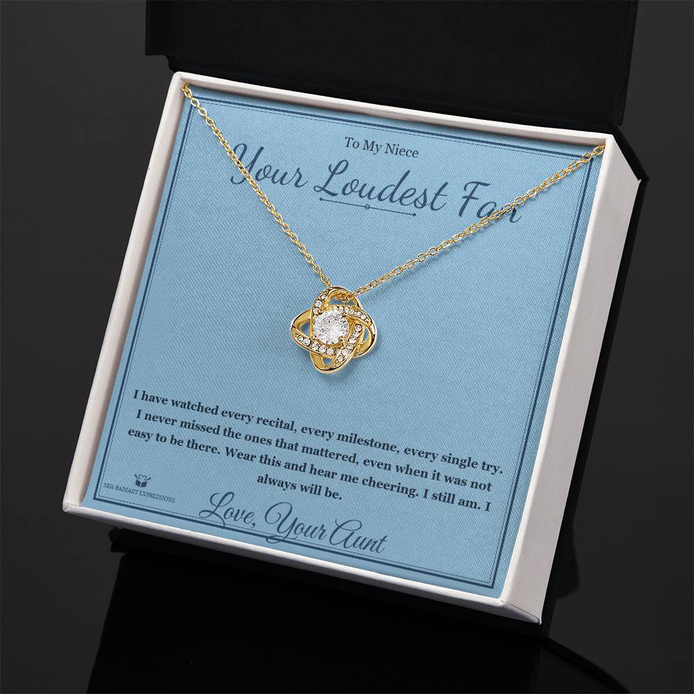 Your Loudest Fan - Love Knot Necklace for Niece - personalized keepsake gift from SKH Radiant Expressions