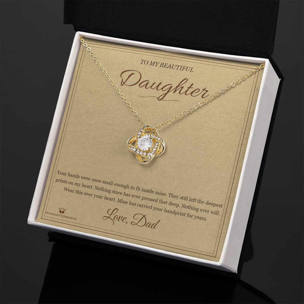 Small Hands, Deep Prints - Love Knot Necklace for Daughter