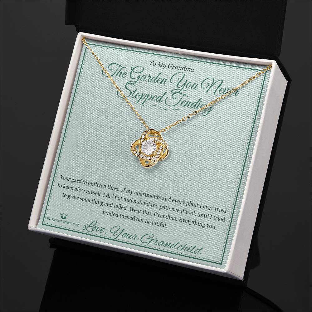 The Garden You Never Stopped Tending - Love Knot Necklace for Grandmother - personalized keepsake gift from SKH Radiant Expressions