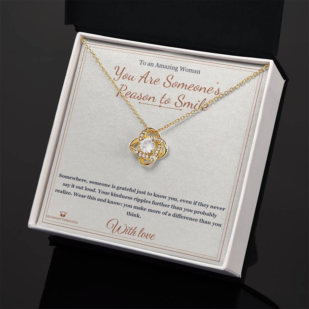 You Are Someone's Reason to Smile - Love Knot Necklace for Her - personalized keepsake gift from SKH Radiant Expressions