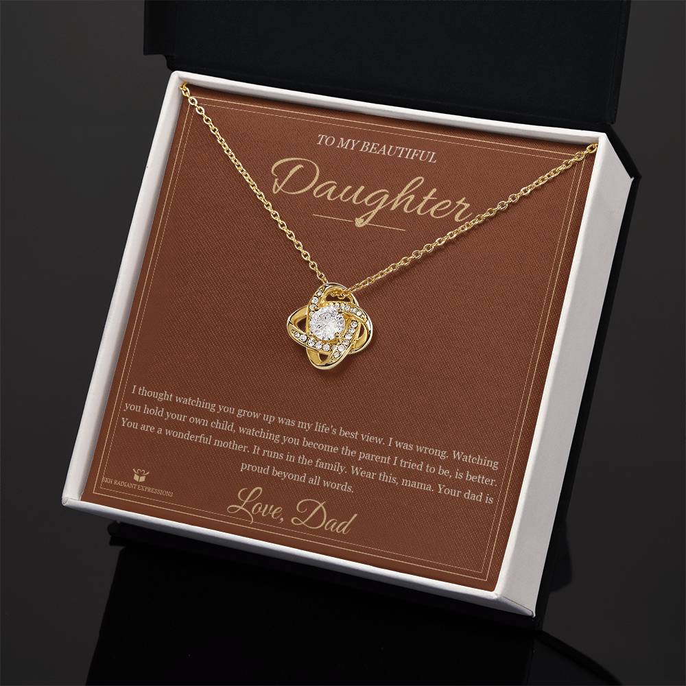 Watching You Become a Mother - Love Knot Necklace for Daughter - personalized keepsake gift from SKH Radiant Expressions