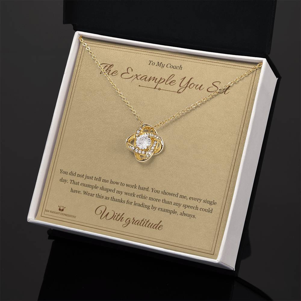 The Example You Set - Love Knot Necklace for Coach - personalized keepsake gift from SKH Radiant Expressions