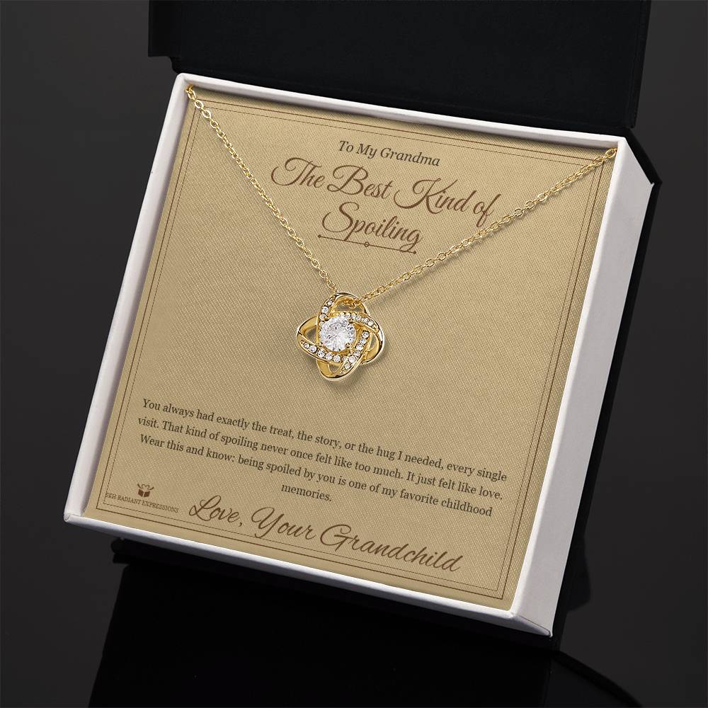 The Best Kind of Spoiling - Love Knot Necklace for Grandmother - personalized keepsake gift from SKH Radiant Expressions