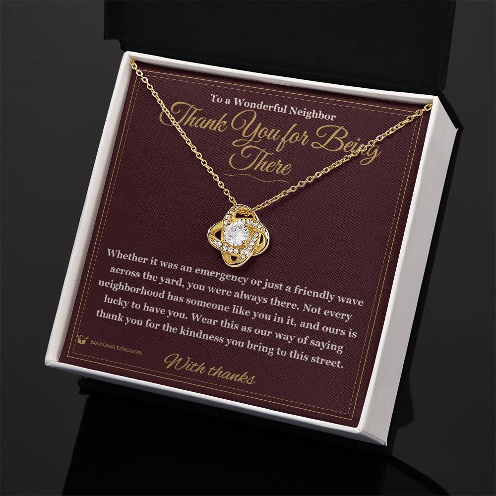 What does a Love Knot Necklace mean - gift for neighbor