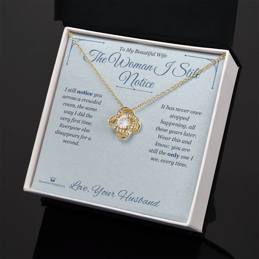 Custom name-personalized Love Knot Necklace gift for wife