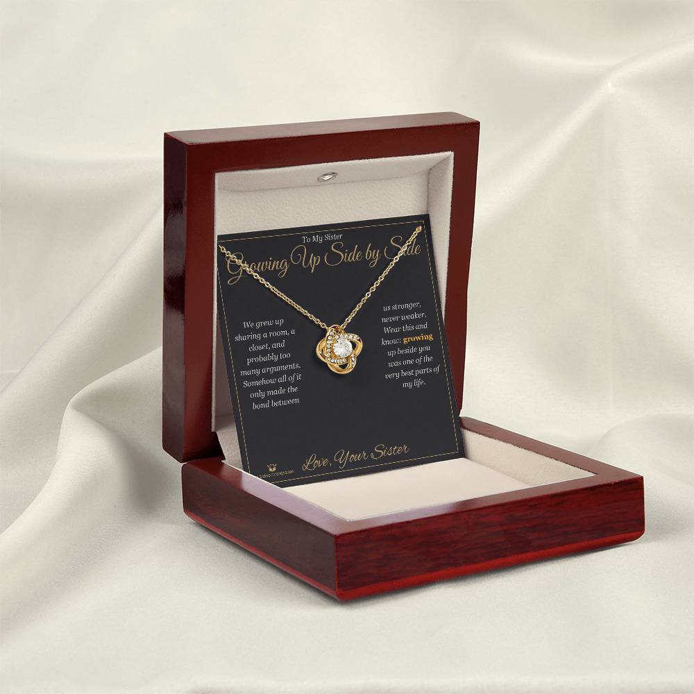 Growing Up Side by Side - Love Knot Necklace for Sister