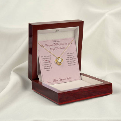 Add a name to this Love Knot Necklace - gift for sister