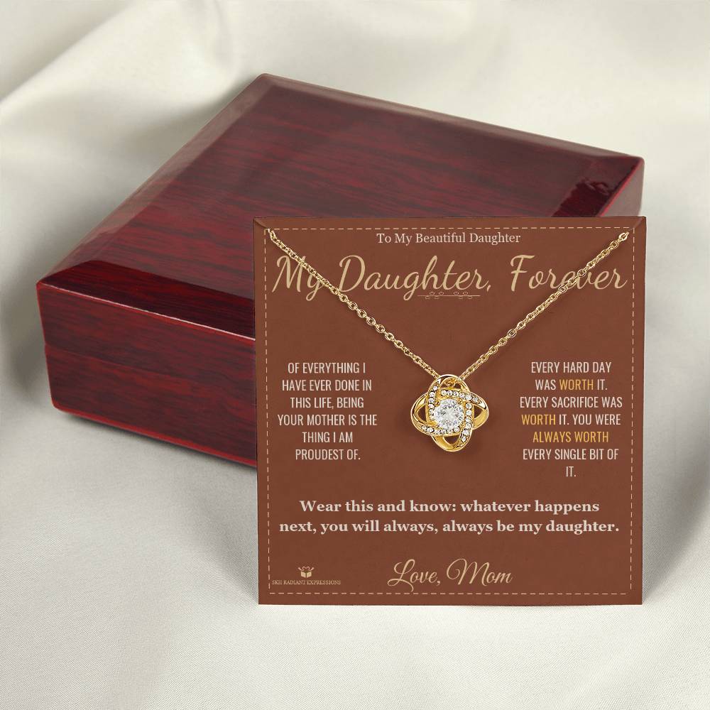 Add a name to this Love Knot Necklace - gift for daughter