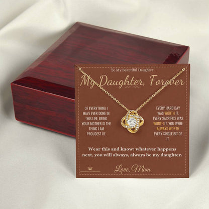Add a name to this Love Knot Necklace - gift for daughter