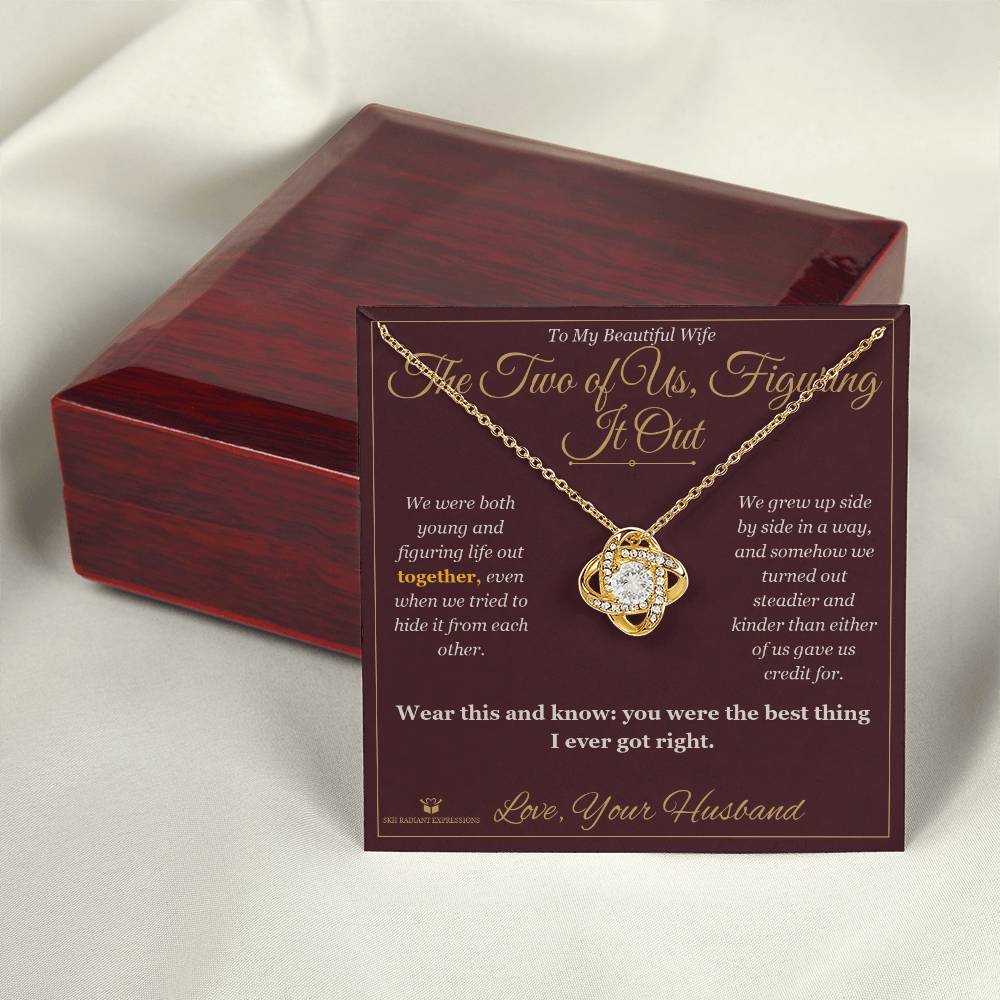 Add a name to this Love Knot Necklace - gift for wife