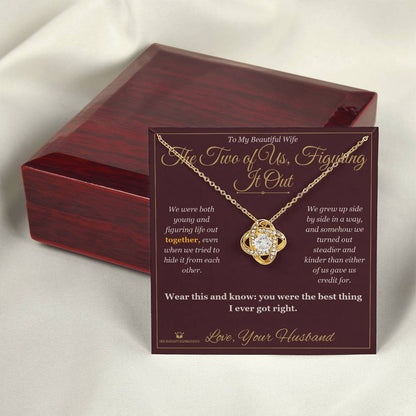 Add a name to this Love Knot Necklace - gift for wife