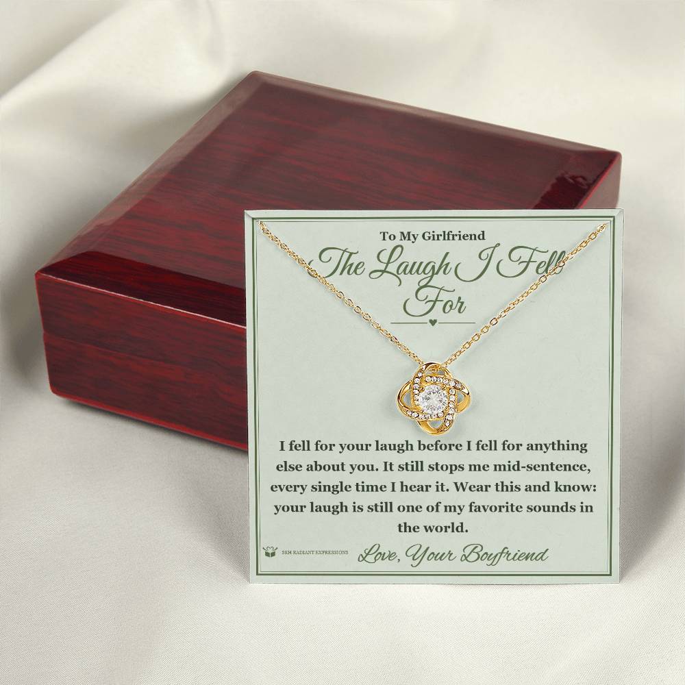 Custom name-personalized Love Knot Necklace gift for girlfriend