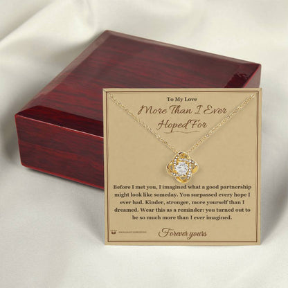 Custom name-personalized Love Knot Necklace gift for partner