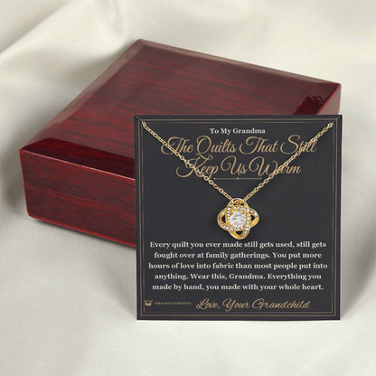Custom name-personalized Love Knot Necklace gift for grandmother