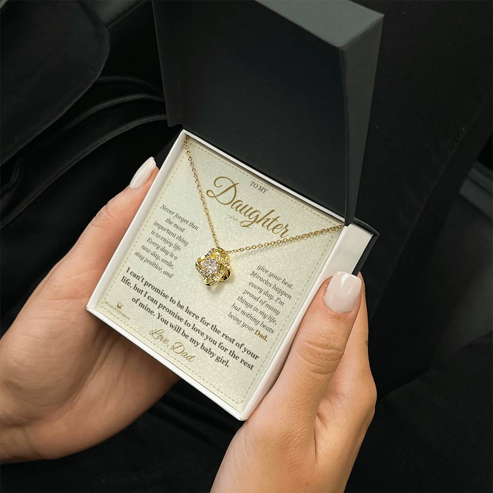 To My Daughter - Forever My Baby Girl - Love Knot Necklace