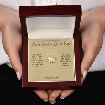 Best love knot necklace for neighbor 2026