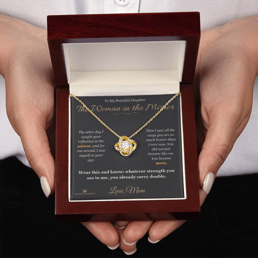 Add a name to this Love Knot Necklace - gift for daughter