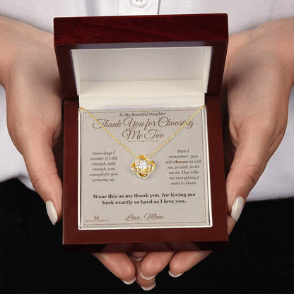 Add a name to this Love Knot Necklace - gift for daughter