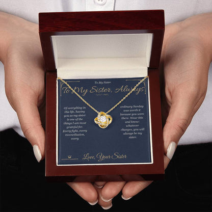 Add a name to this Love Knot Necklace - gift for sister