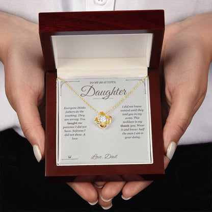 Add a name to this Love Knot Necklace - gift for daughter