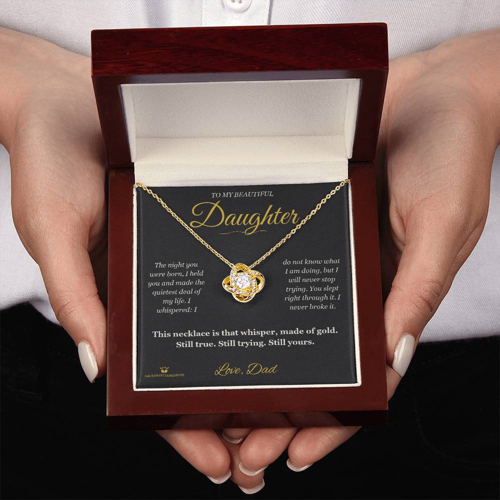 Add a name to this Love Knot Necklace - gift for daughter