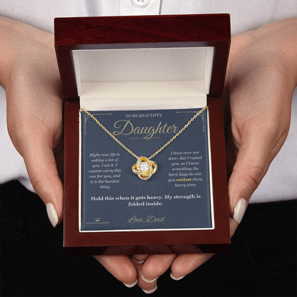 Add a name to this Love Knot Necklace - gift for daughter