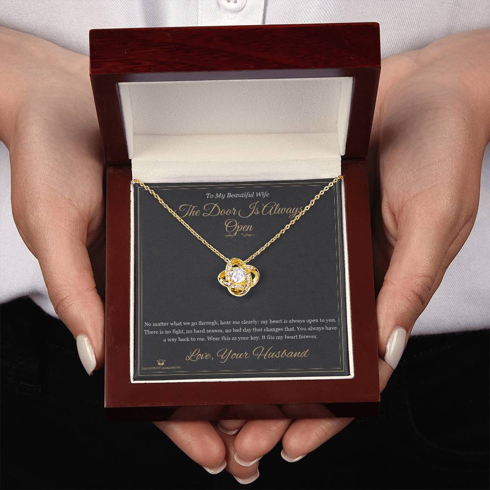 The Door Is Always Open - Love Knot Necklace for Wife