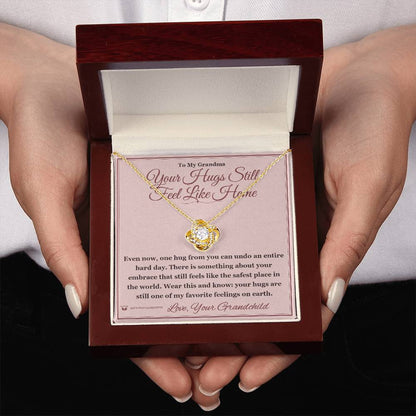 Custom name-personalized Love Knot Necklace gift for grandmother
