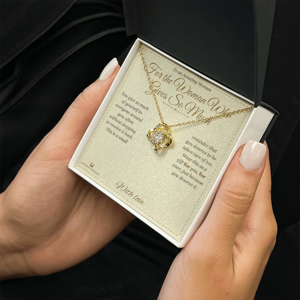 Add a name to this Love Knot Necklace - gift for her