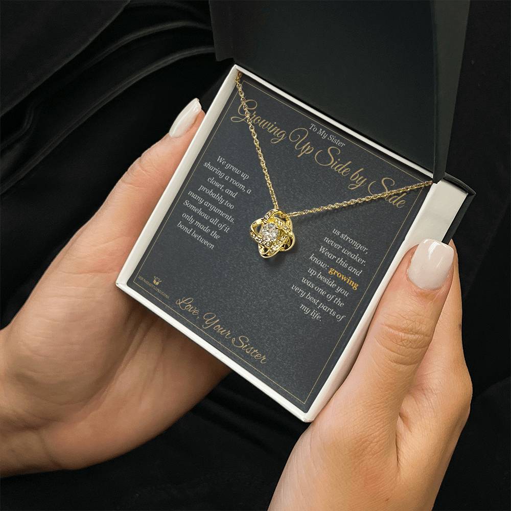 Growing Up Side by Side - Love Knot Necklace for Sister