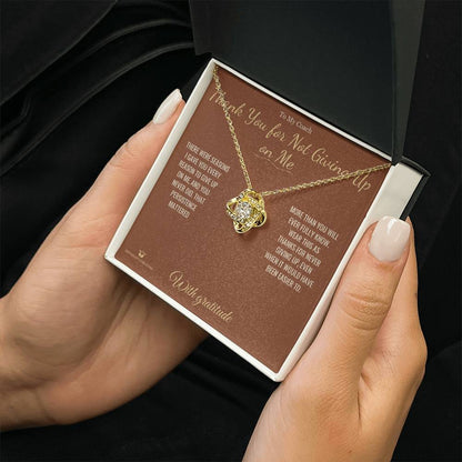 Custom name-personalized Love Knot Necklace gift for coach