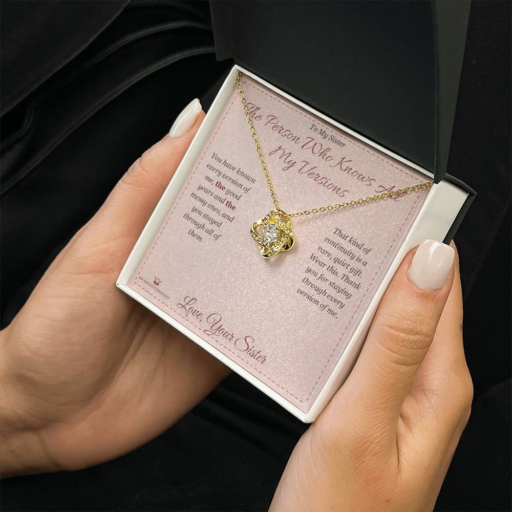 Personalized Love Knot Necklace for sister