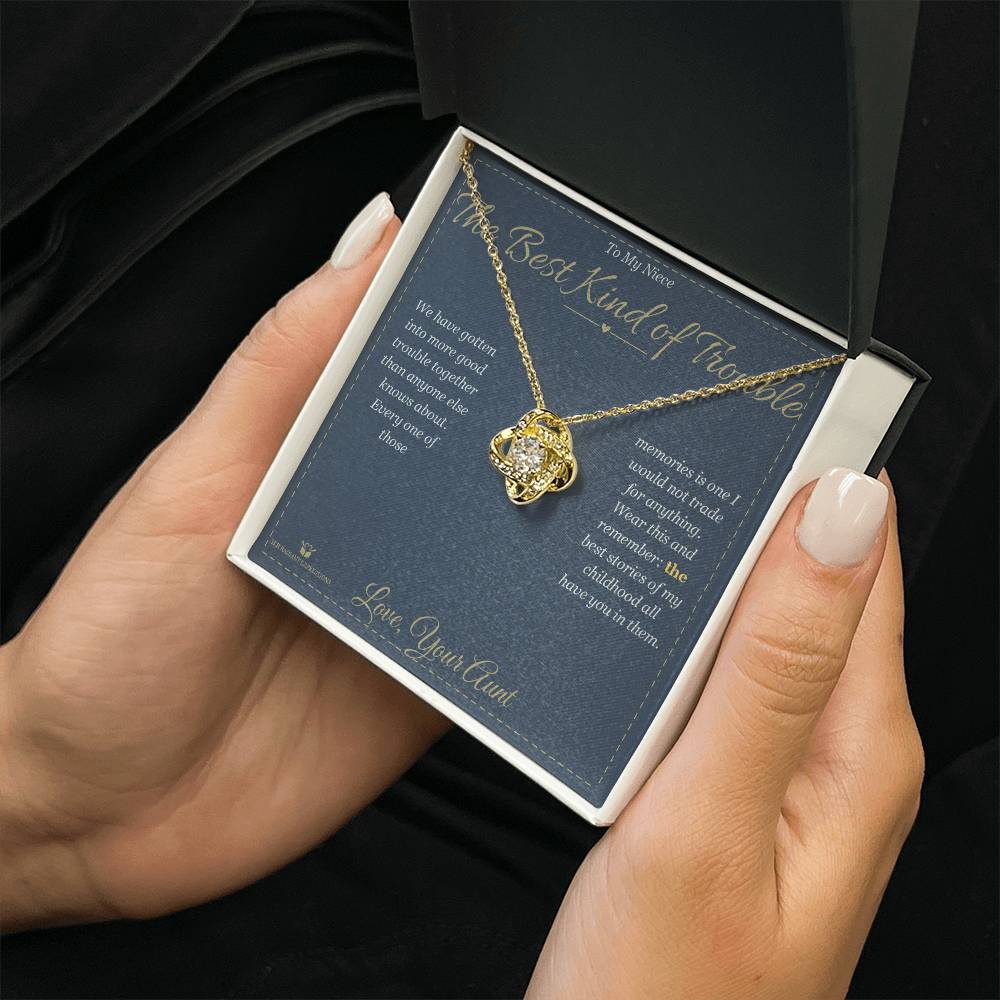 Add a name to this Love Knot Necklace - gift for niece