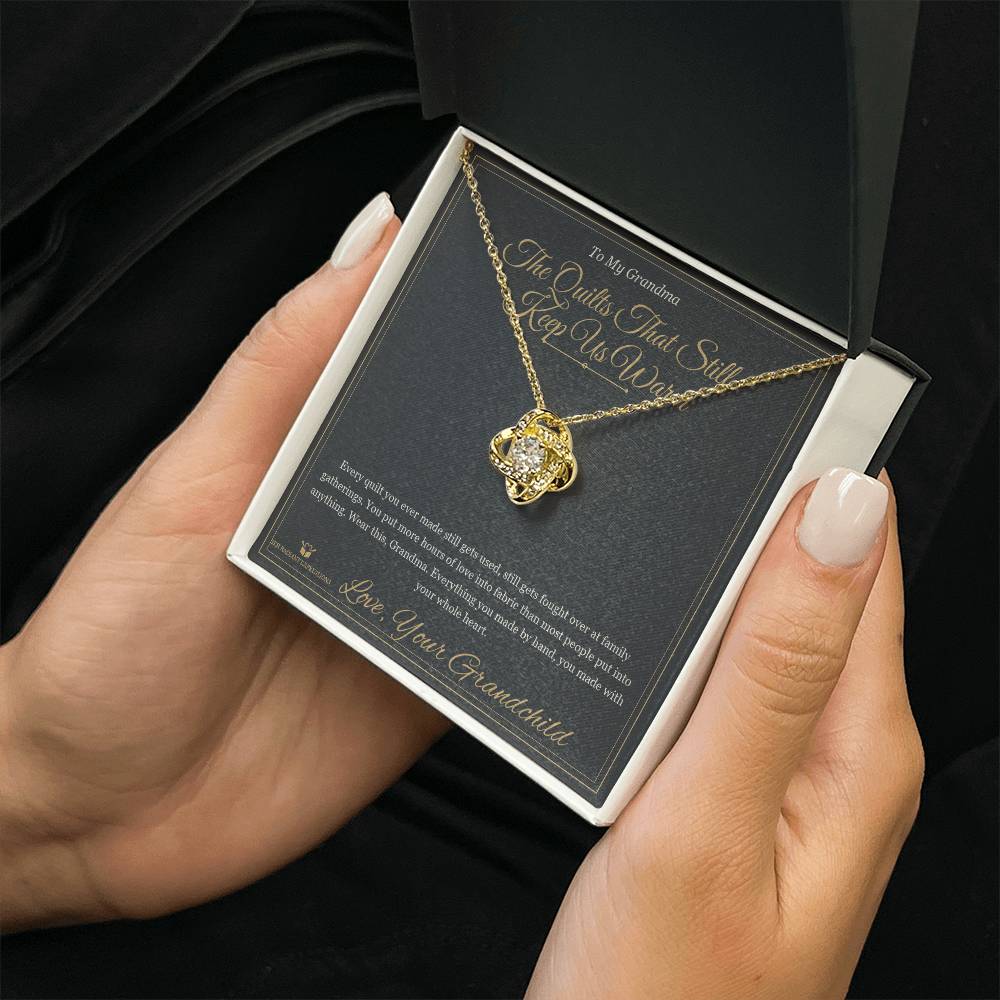 The Quilts That Still Keep Us Warm - Love Knot Necklace for Grandmother - personalized keepsake gift from SKH Radiant Expressions