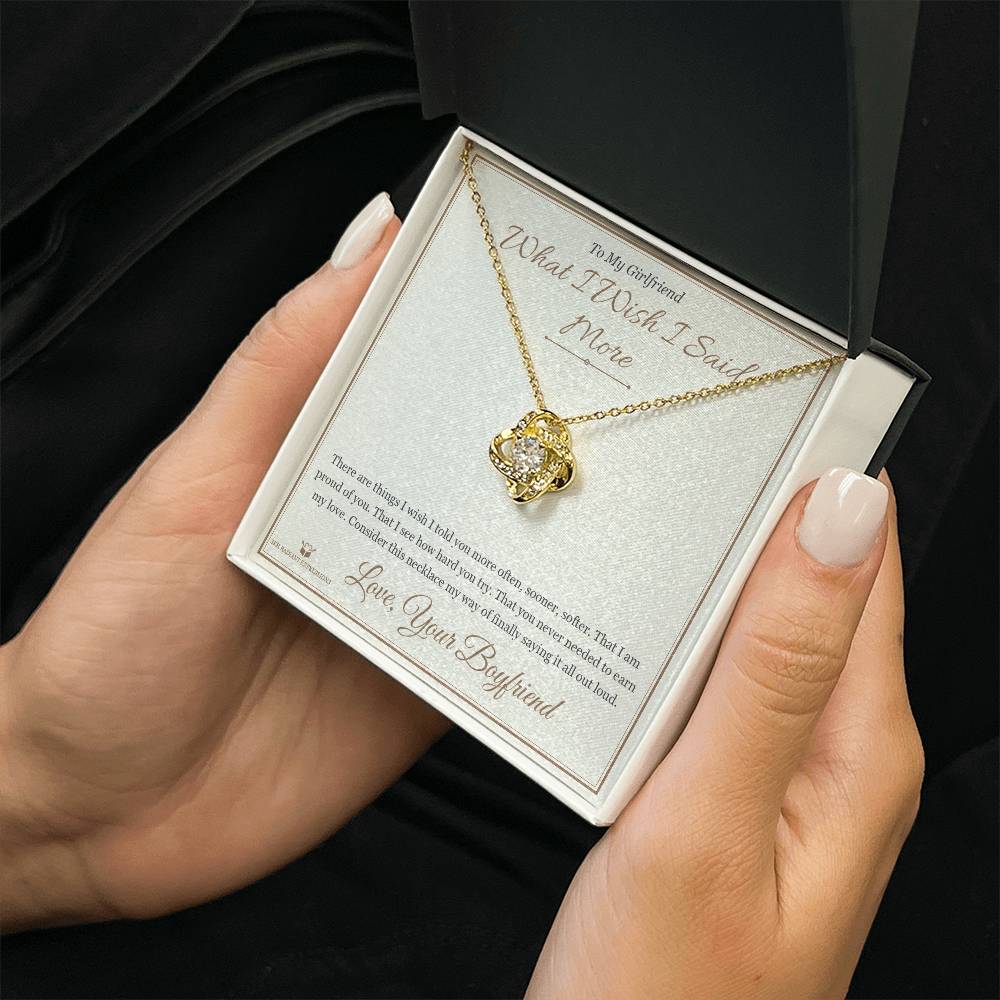 What I Wish I Said More - Love Knot Necklace for Girlfriend - personalized keepsake gift from SKH Radiant Expressions