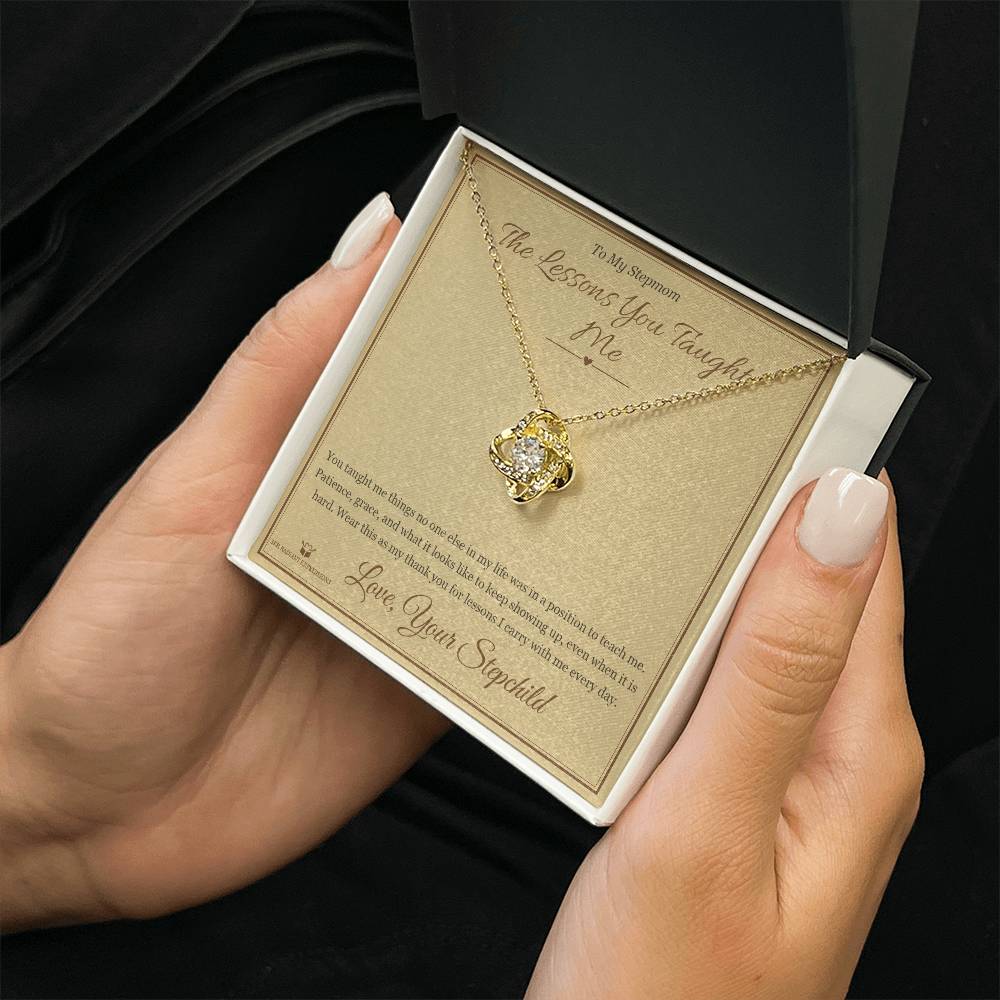 The Lessons You Taught Me - Love Knot Necklace for Stepmom - personalized keepsake gift from SKH Radiant Expressions